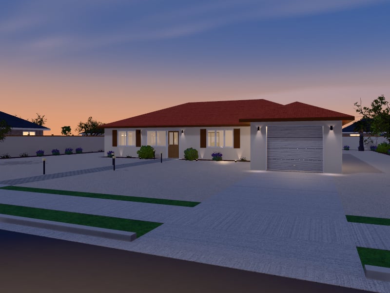 Compact Mediterranean Villa, exterior view
