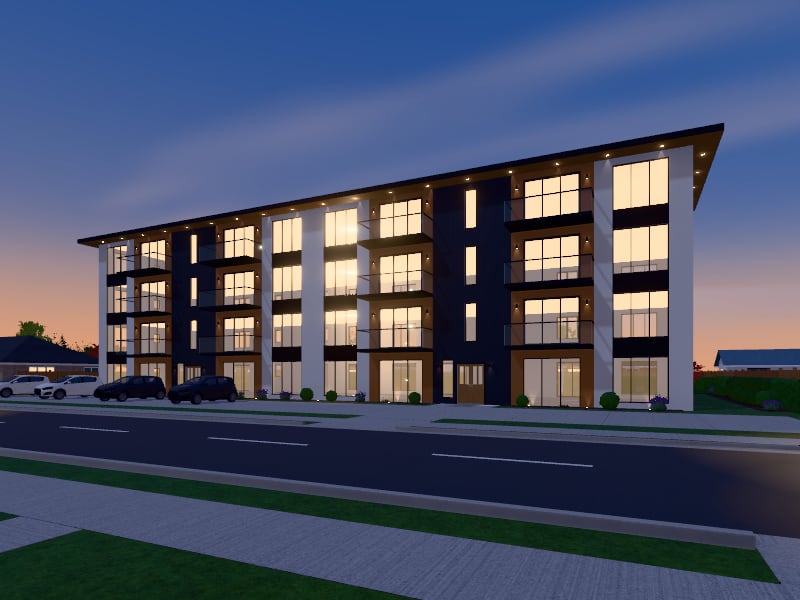 Modern Apartments, exterior view