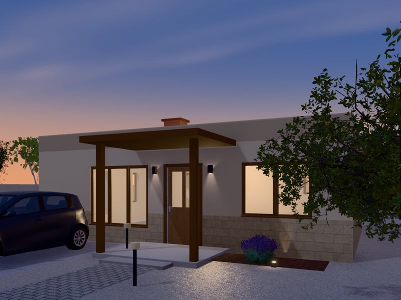 Modern Arabic Cabin, exterior view