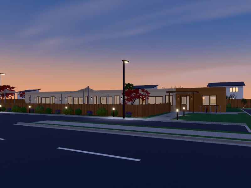 Large Modern Arabic Childcare Centre, exterior view