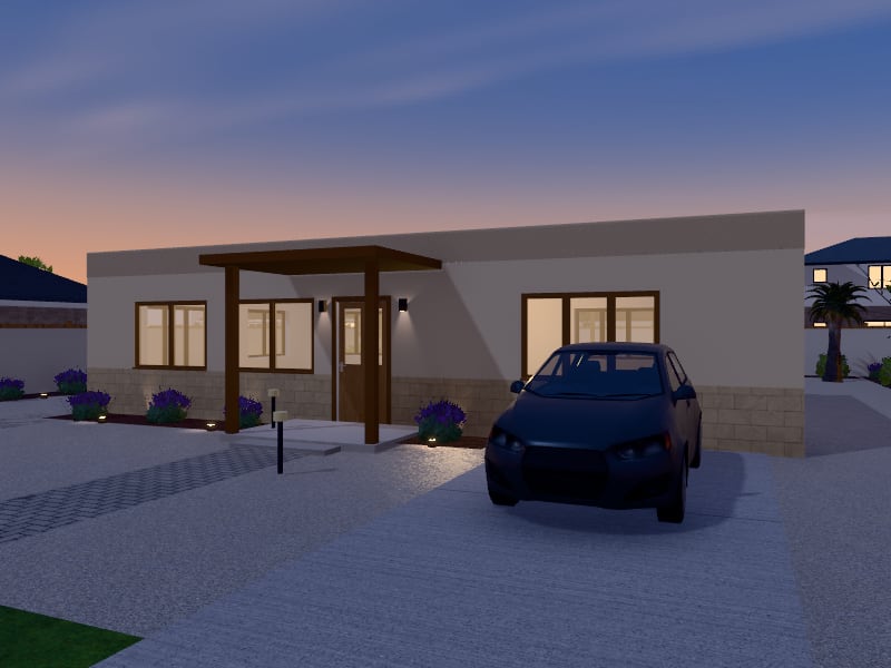 Compact Modern Arabic House, exterior view