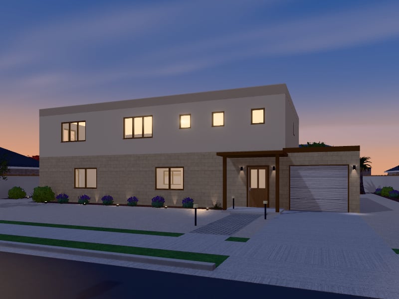 Large Modern Arabic House, exterior view