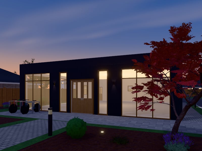 Compact Modern Arabic Office, exterior view