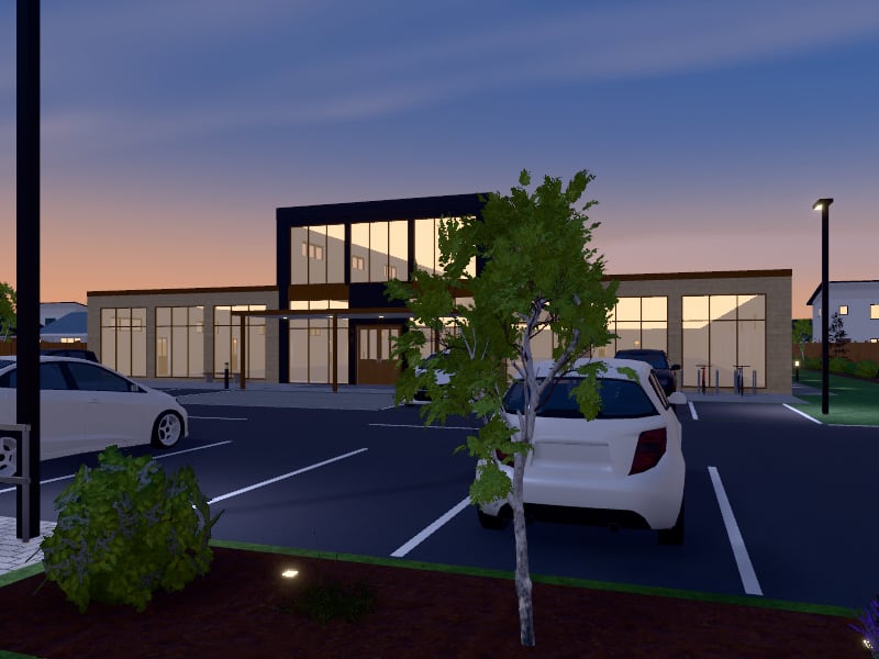 Large Modern Arabic Shopping Centre, exterior view