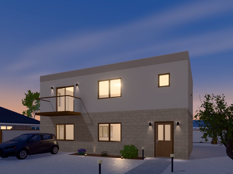 Compact Modern Arabic Townhouse, exterior view