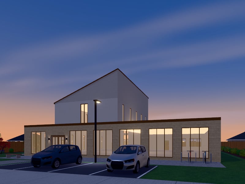Modern Arabic Place of Worship, exterior view