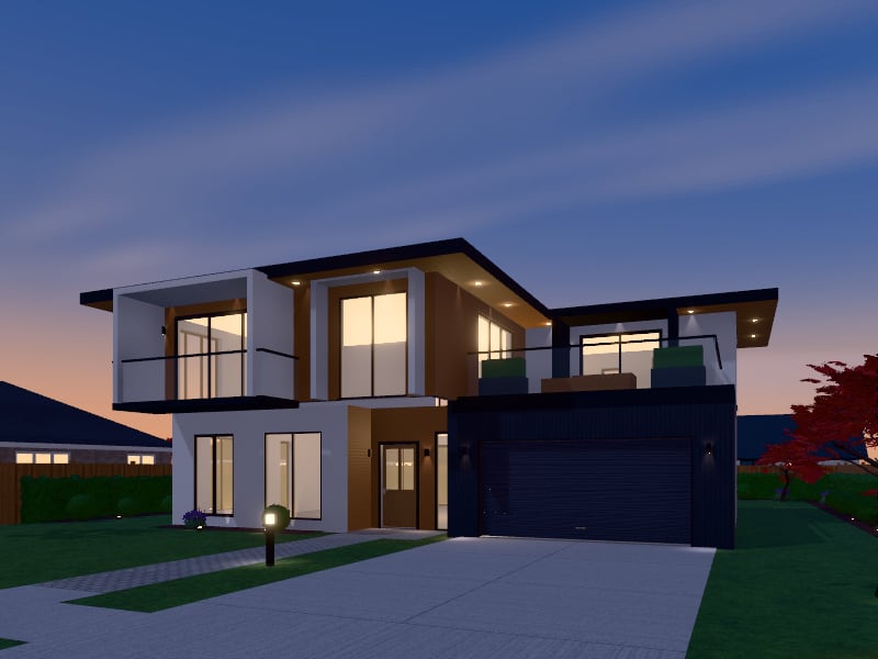 Compact Modern Architectural Home, exterior view