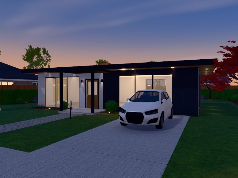 Compact Modern Bungalow, exterior view