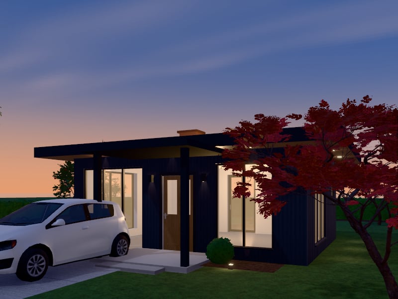 Compact Modern Cabin, exterior view