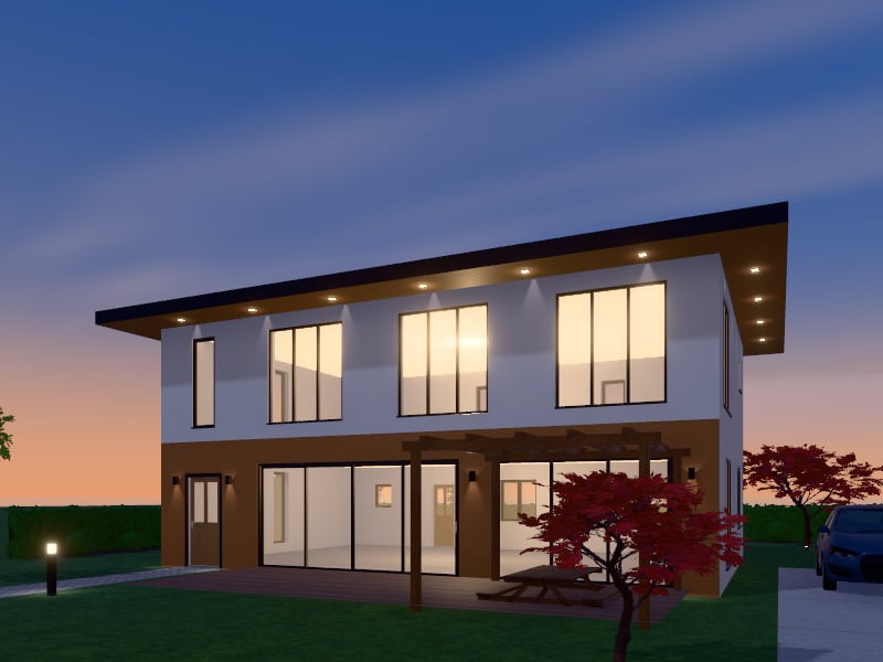 Large Modern Sustainable House, exterior view