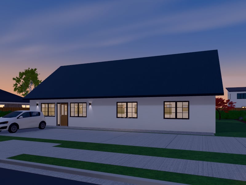 Compact Modern Farmhouse Clinic, exterior view
