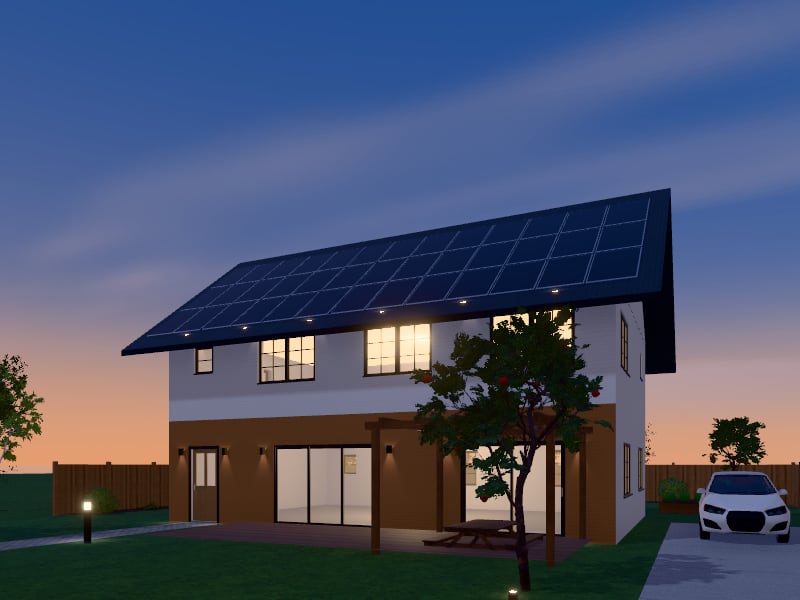 Large Modern Farmhouse Sustainable House, exterior view