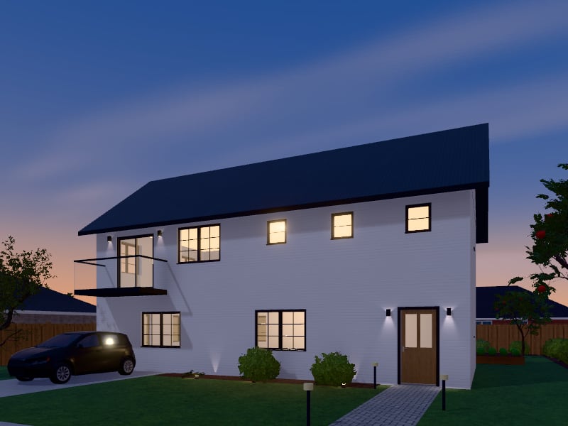 Modern Farmhouse Townhouse, exterior view