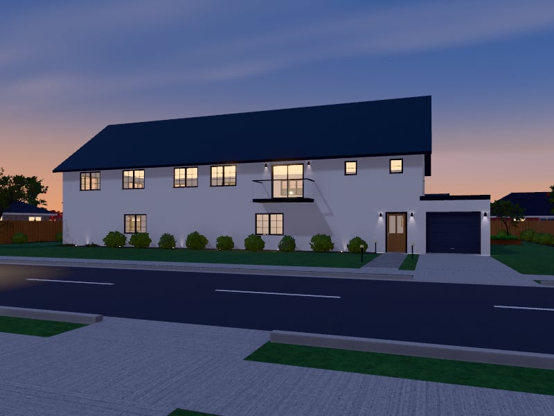 Large Modern Farmhouse Villa, exterior view