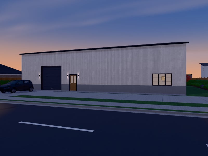 Modern Farmhouse Warehouse, exterior view