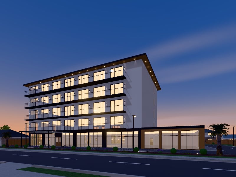 Large Modern Hotel, exterior view