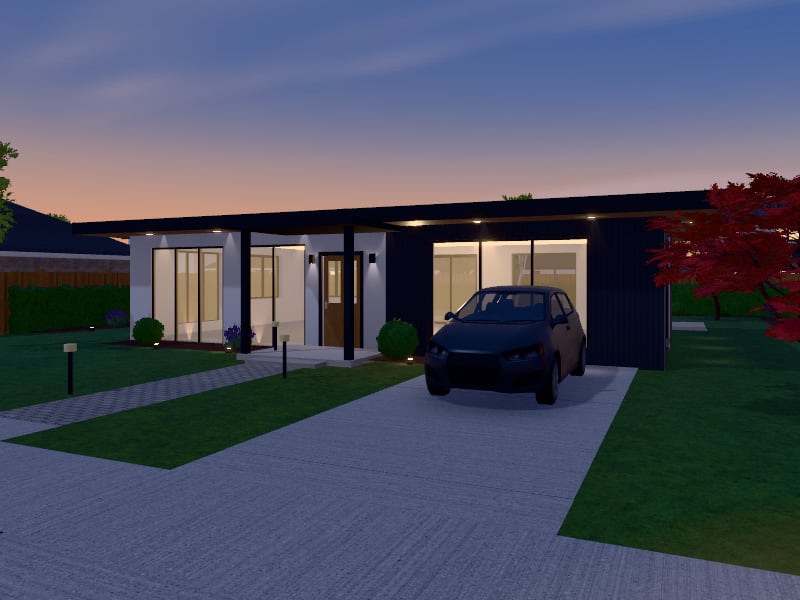 Compact Modern House, exterior view