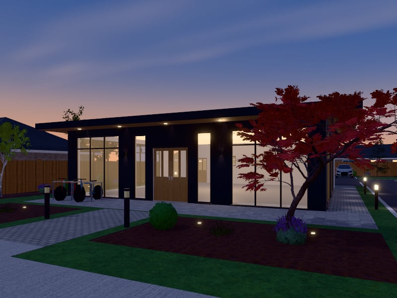 Compact Modern Office, exterior view