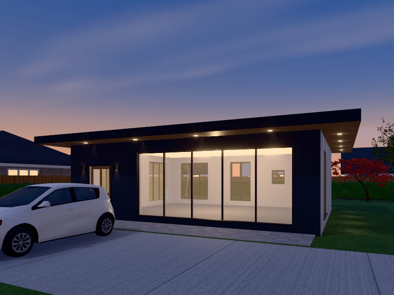 Compact Modern Salon, exterior view