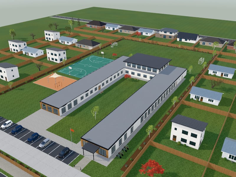 Modern School, exterior view