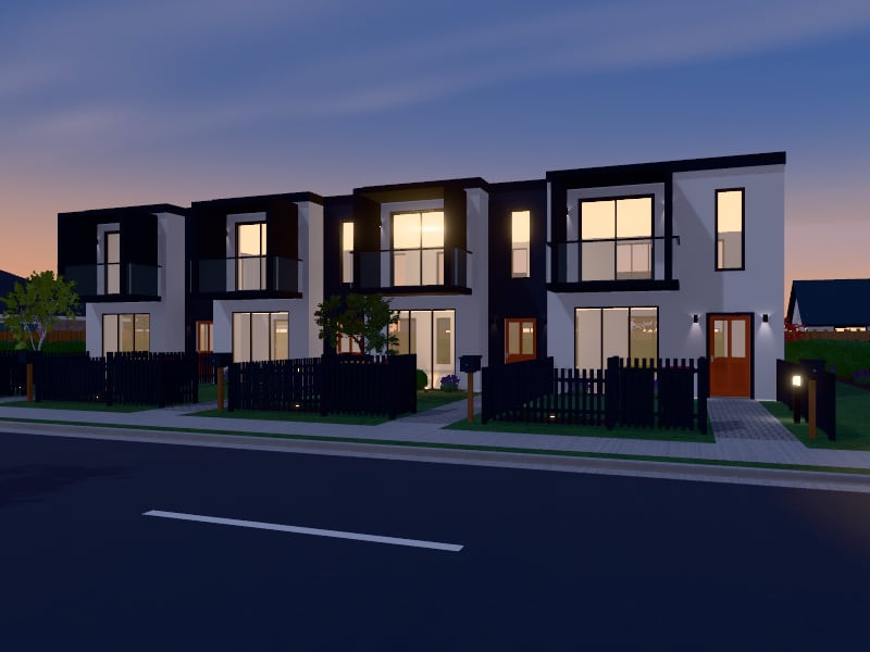 Compact Modern Terrace, exterior view