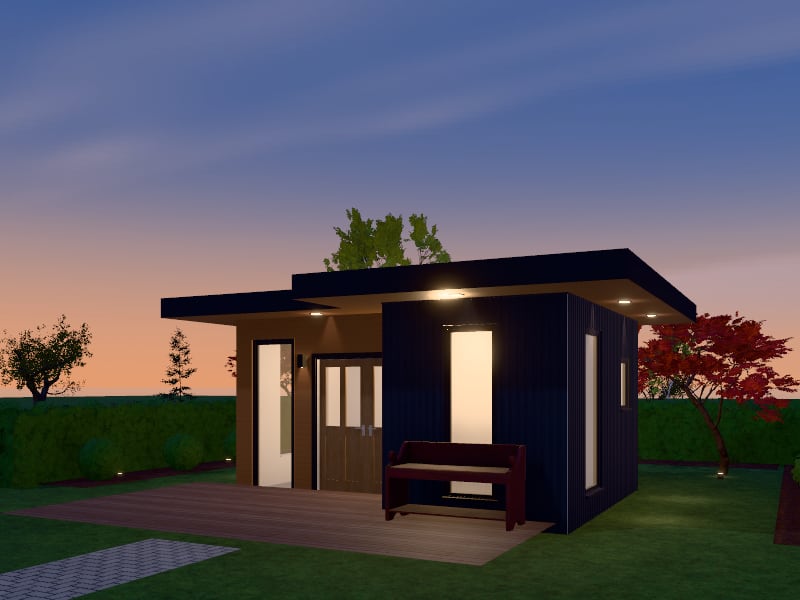 Compact Modern Tiny House, exterior view