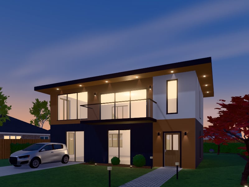 Compact Modern Townhouse, exterior view