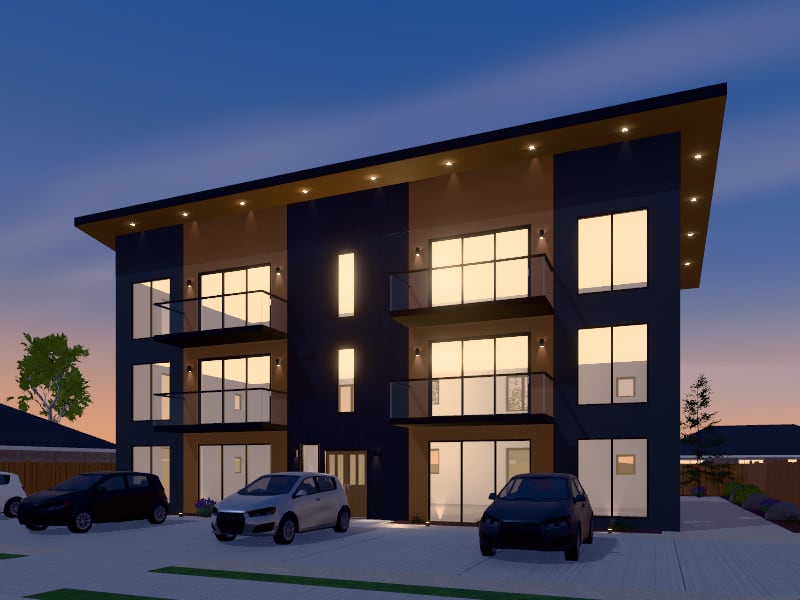 Compact New Zealand Contemporary Apartments, exterior view