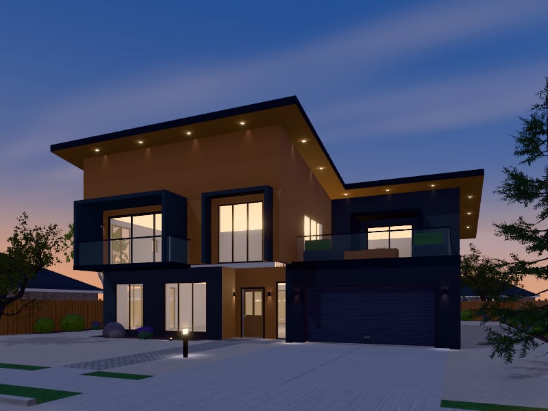 New Zealand Contemporary Architectural Home, exterior view