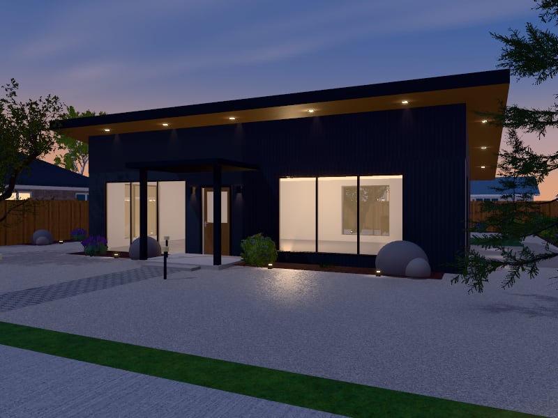 Compact New Zealand Contemporary Bungalow, exterior view