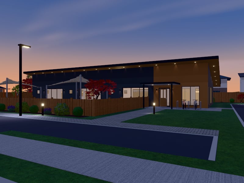 Compact New Zealand Contemporary Childcare Centre, exterior view