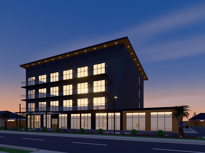 New Zealand Contemporary Hotel, exterior view