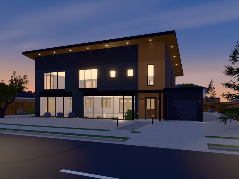 Large New Zealand Contemporary House, exterior view