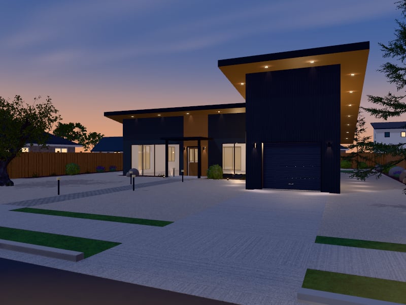 New Zealand Contemporary House, exterior view