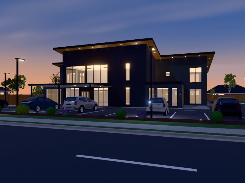Large New Zealand Contemporary Medical Centre, exterior view
