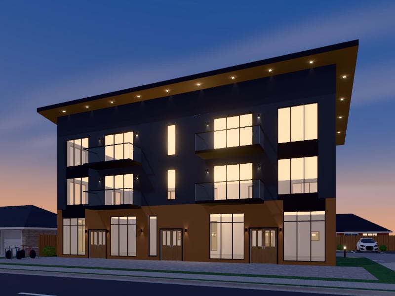 New Zealand Contemporary Mixed-Use Building, exterior view