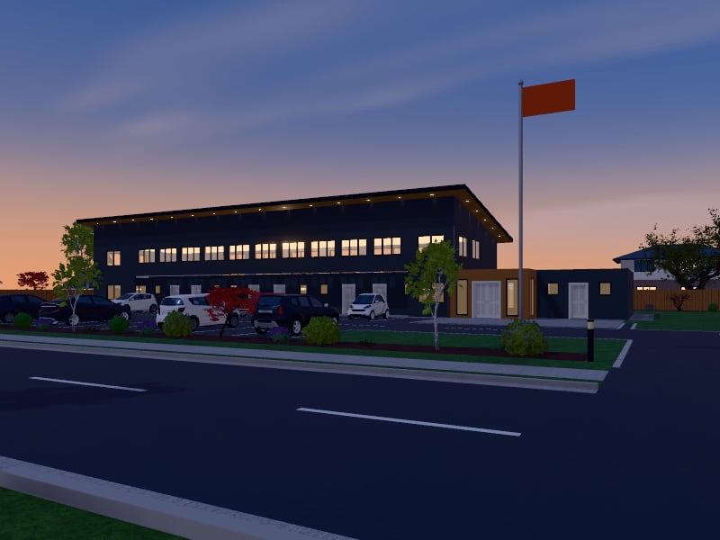 Large New Zealand Contemporary Motel, exterior view