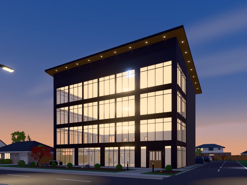 Large New Zealand Contemporary Office, exterior view