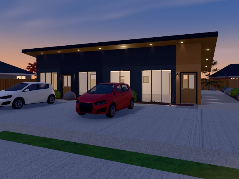 Compact New Zealand Contemporary Rental Units, exterior view