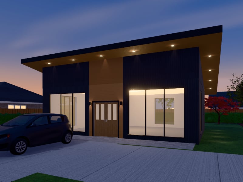 Compact New Zealand Contemporary Shop, exterior view