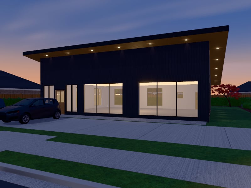 Large New Zealand Contemporary Salon, exterior view