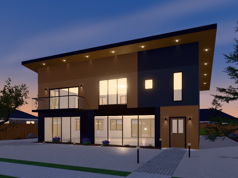Large New Zealand Contemporary Townhouse, exterior view