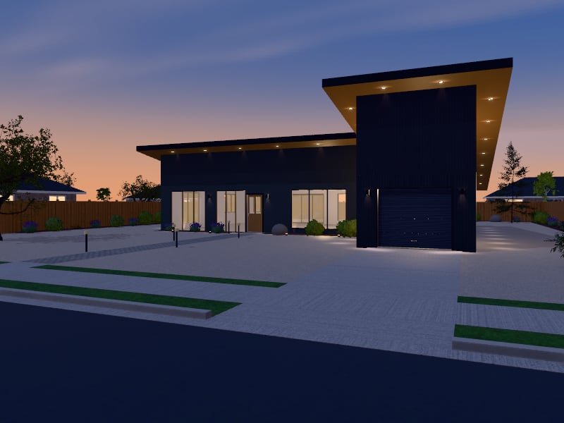 Compact New Zealand Contemporary Villa, exterior view