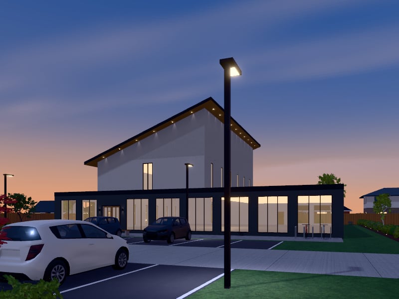 Large New Zealand Contemporary Place of Worship, exterior view