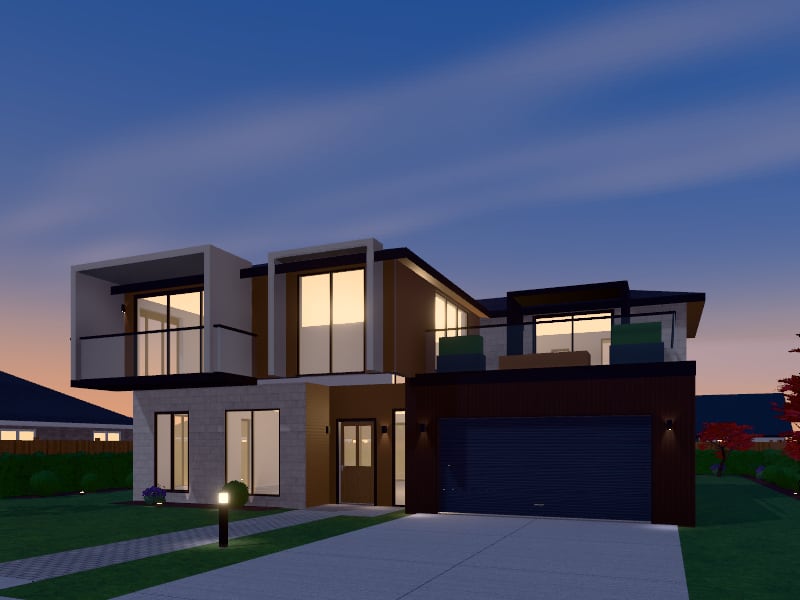 Compact Quiet Luxury Architectural Home, exterior view