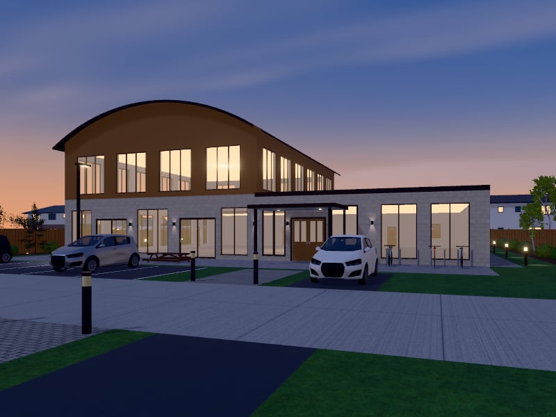 Quiet Luxury Community Centre, exterior view