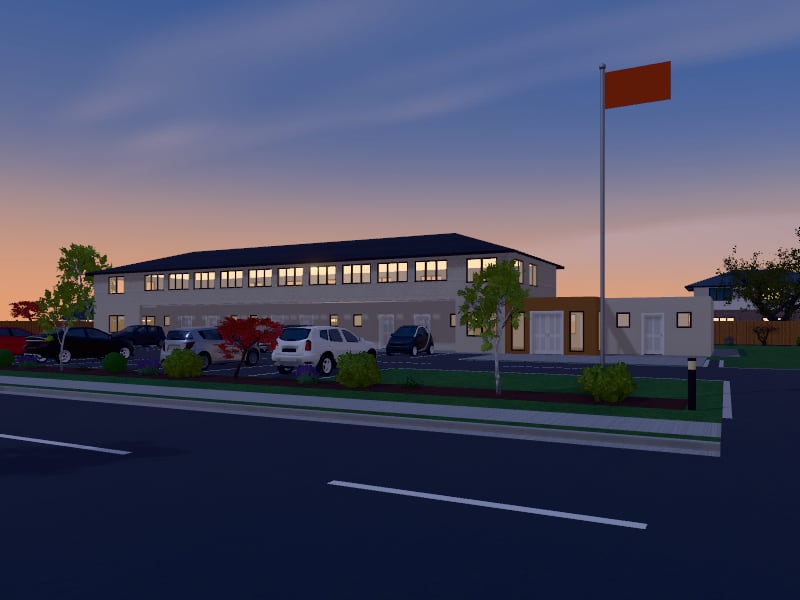 Large Quiet Luxury Motel, exterior view