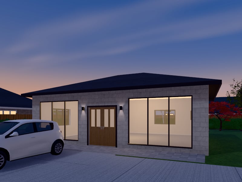 Compact Quiet Luxury Shop, exterior view