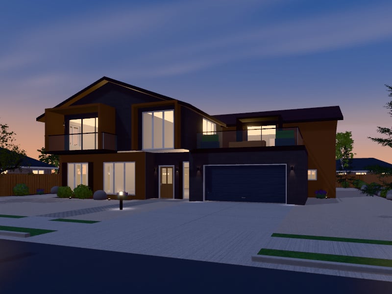 Large Rustic Architectural Home, exterior view