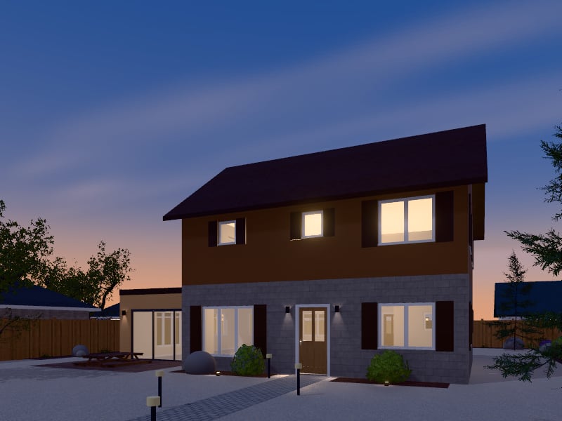 Rustic House with Extension, exterior view